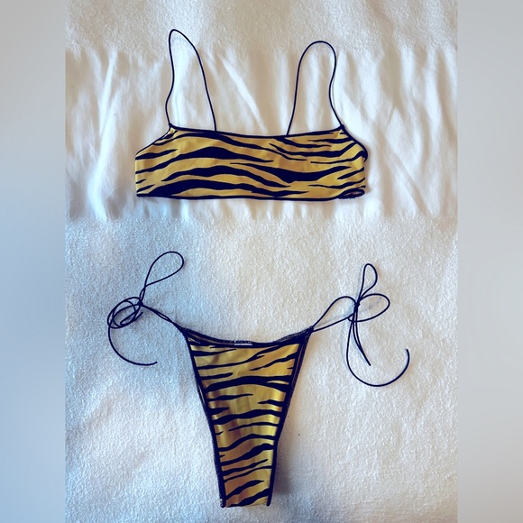 Tropic of C yellow zebra bikini set XS - Picture 7 of 11